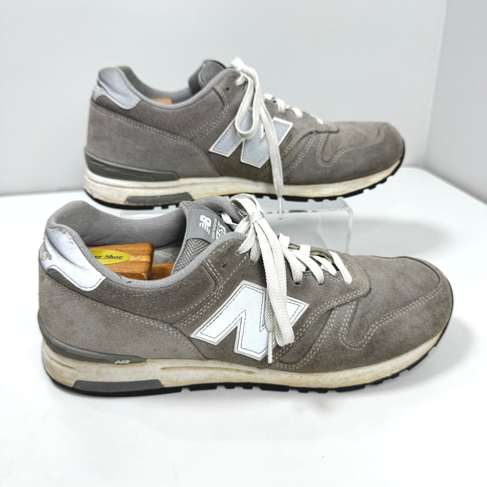 New Balance 565 Mens Grey Suede Running Sneakers ML565GS Size 11.5